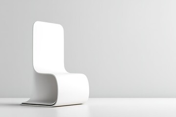Poster - Unique white chair design in a minimalist setting showcases modern furniture aesthetics
