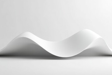 Fototapete - Fluid curves of white paper create a calming and elegant visual in a minimalist setting