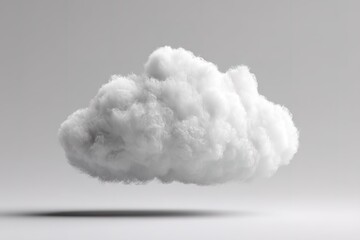 Poster - soft white cloud floating against a neutral backdrop in a serene and minimalistic setting