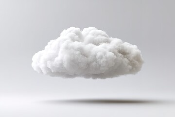 Poster - Soft, fluffy cloud floating in a serene atmosphere on a bright, clear day