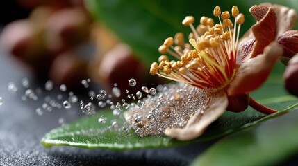 Poster - A flower with a lot of water droplets on it