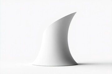 Poster - Unique abstract sculpture with a smooth, curved shape standing on a plain background, highlighting minimalist design aesthetics