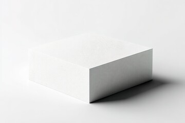 Poster - Minimalist white cube on a neutral background showcasing simple design elegance in modern art