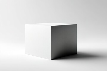 Poster - Minimalist white cube positioned in a light studio setting demonstrating simplicity and artful design