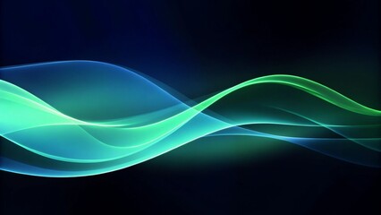 Poster - Abstract background with blue and green waves. Modern technology wallpaper with abstract blue and green digital waves, futuristic pattern, digital texture, smooth flow, vibrant energy