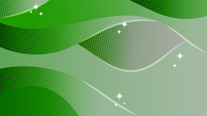 Poster - Green vector gradient background with smooth wave shapes and halftone texture. Perfect for modern designs, web, posters, and presentations