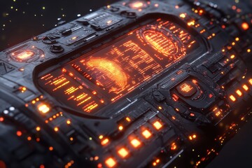 Poster - Cockpit of a Futuristic Spaceship