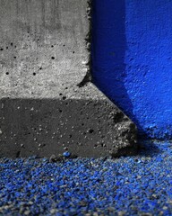 Aufkleber - Striking Geometric Composition of Concrete Textures Contrasted with Vivid Blue Hues for Modern Design Aesthetics