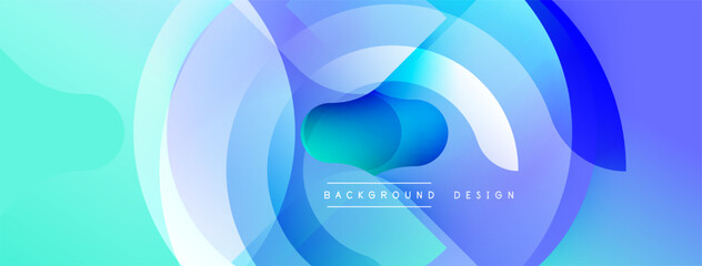 Poster - Abstract fluid shapes, blue hues, gradient background. Modern design element, smooth transitions, dynamic composition. Minimalist aesthetic.