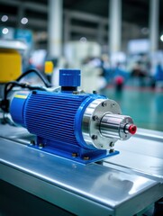 Aufkleber - Electric motor closeup in factory setting capturing manufacturing technology and industrial innovation