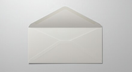 Poster - Open white envelope ready for mail delivery on a plain background