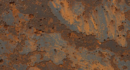 Poster - Rusty metal surface showing severe corrosion and peeling paint