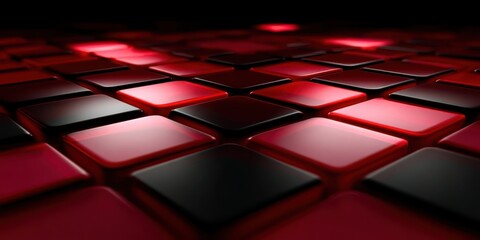 Poster - A close up of a red and black square