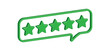© stefanbalaz - 3d Bubble rating five green stars for best excellent services rating for satisfaction. Quality customer rating feedback concept from client employee, product review, 5 green stars vector EPS 10