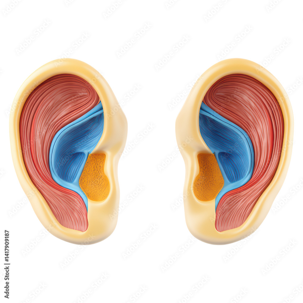 Anatomical Model of Human Ear Structure with Detailed Inner Anatomy ...