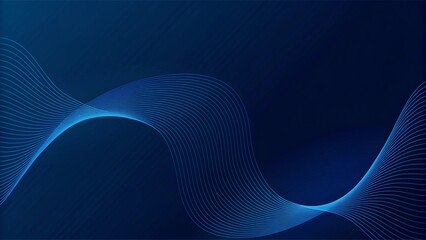 Poster - Abstract blue modern background with smooth lines. Dynamic waves. futuristic tech concept. Flowing energy shapes in digital space create a clean and elegant technology-inspired backdrop