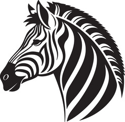 Fototapete - Zebra head vector and portrait silhouette Zebra head logo vector illustration and zebra head vector