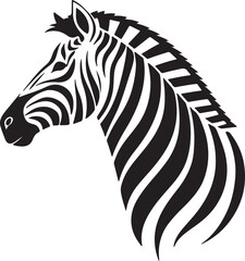 Fototapete - Zebra head vector and portrait silhouette Zebra head logo vector illustration and zebra head vector