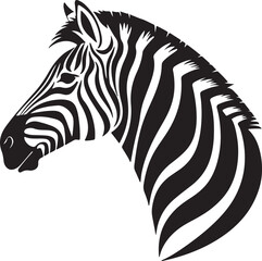 Fototapete - Zebra head vector and portrait silhouette Zebra head logo vector illustration and zebra head vector