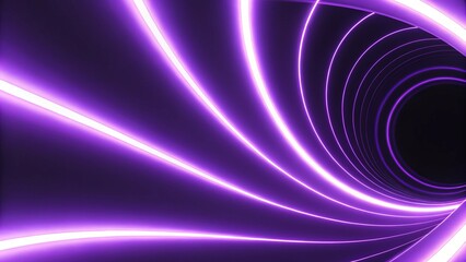 Fototapete - Black purple abstract background with wavy lines and curves in the center of the image, with a black background and a purple background with a white border, modern digital wave texture design