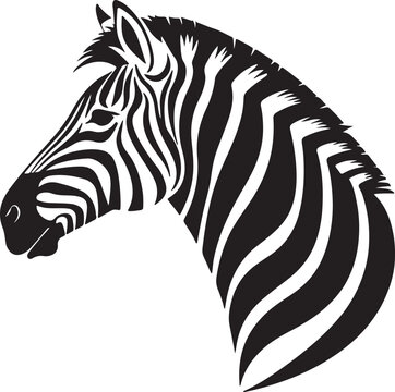 Zebra head vector and portrait silhouette Zebra head logo vector illustration and zebra head vector