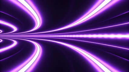 Fototapete - Black purple abstract background with wavy lines and curves in the center of the image, with a black background and a purple background with a white border, modern digital wave texture design