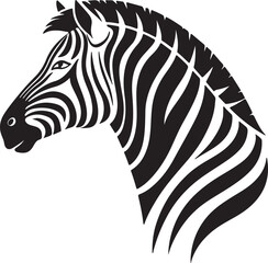 Fototapete - Zebra head vector and portrait silhouette Zebra head logo vector illustration and zebra head vector