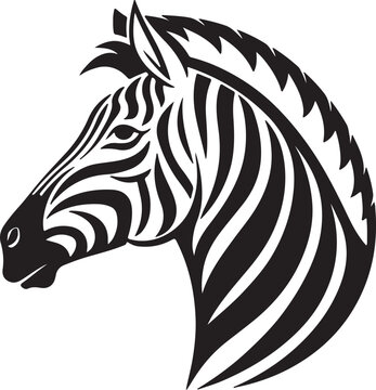 Zebra head vector and portrait silhouette Zebra head logo vector illustration and zebra head vector