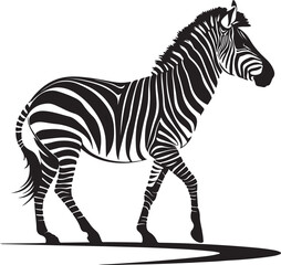 Fototapete - Running zebra and stand zebra animal vector silhouette isolated white background Black silhouette of running zebra on white background of vector illustration