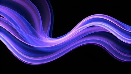 Fototapete - Vibrant abstract waves in purple and blue tones against a dark background, flowing energy lines, futuristic motion, digital design backdrop, glowing curves, artistic dynamic movement
