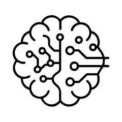 Aufkleber - Artificial intelligence brain ai technology neural network machine learning deep learning concept icon
