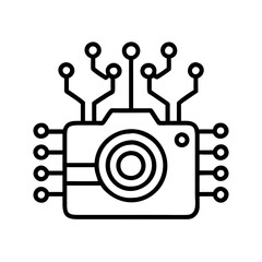 Leinwandbilder - Digital camera technology circuit board innovation concept for modern photography device design and tech
