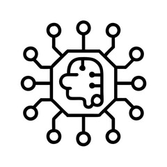 Poster - Artificial intelligence ai brain technology machine learning neural network deep learning icon vector
