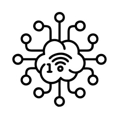 Fototapete - Cloud network technology system connection internet service data computing digital solutions platform