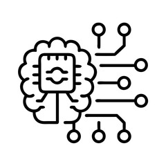 Poster - Artificial intelligence ai brain machine learning neural network deep learning technology icon vector