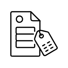 Poster - Outline document tag file price list label icon vector illustration design graphic element symbol 90