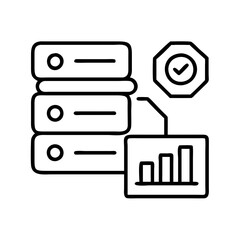 Poster - Data server storage chart analysis checkmark database information network system technology diagram