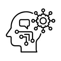 Poster - artificial intelligence machine learning ai head brain technology innovation concept design vector