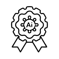 Poster - Ai award badge ai technology artificial intelligence machine learning ai symbol ai icon ai graphic