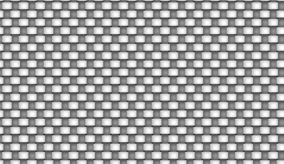 Poster - Seamless geometric pattern creating a woven effect with white and gray squares, ideal for backgrounds and textures