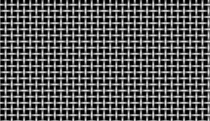 Poster - Metallic grid creating a seamless pattern forming squares on black background, ideal for textures and backgrounds