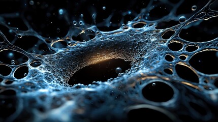 Aufkleber - A blue and gold swirl of water with a hole in the middle