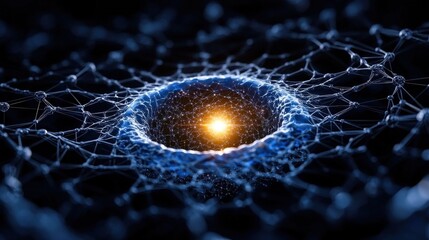 Aufkleber - A blue and yellow spiral with a hole in the middle