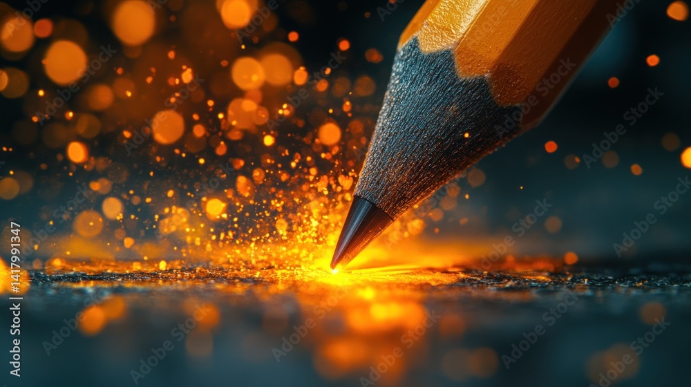 Scibble Writing Texture Close-up of pencil drawing with sparks. Stock Illustration | Adobe Stock