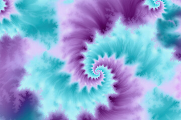 Poster - Colorful fractal design showcasing swirling patterns in shades of turquoise and purple