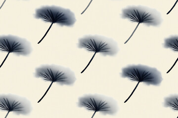 Poster - Delicate gray floral pattern on a soft beige background for elegant decor