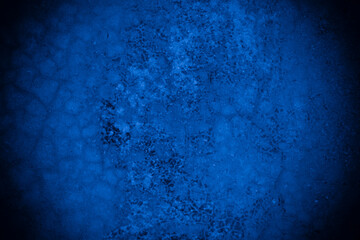 Poster - Old wall pattern texture cement blue dark abstract  blue color design are light with black gradient background.