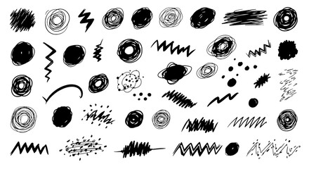 Poster - Doodle Sketch Elements: A collection of hand-drawn doodle sketch elements on a bright display, perfect for adding a touch of artistic flair to your designs.