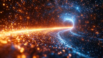 Wall Mural - Cosmic tunnel of vibrant light and stardust.