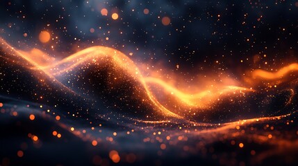 Wall Mural - Fiery, swirling cosmic dust clouds in deep space.